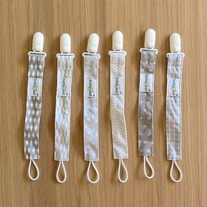 Baby goal, 6-pack pacifier clips set